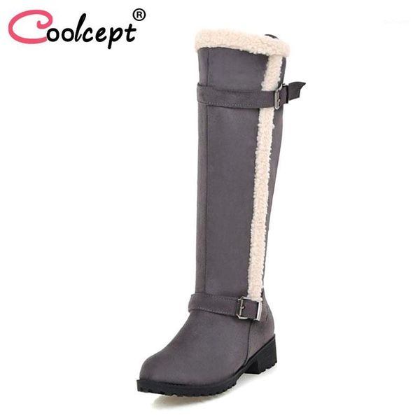 boots coolcept high heels women fashion buckle round toe winter shoes women's concise platform knee size 34-431, Black
boots coolcept high heels women fashion buckle round toe winter shoes women's concise platform knee size 34-431, Black