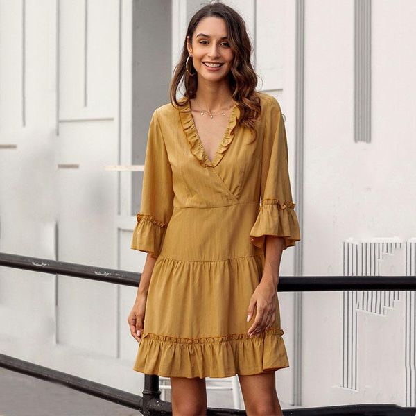 spring v neck party dress women high waist a line ladies summer loose flare sleeve casual dresses, Black;gray
spring v neck party dress women high waist a line ladies summer loose flare sleeve casual dresses, Black;gray