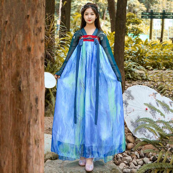 women blue hanfu chinese traditional dance costume festival outfit oriental folk stage performance clothes fairy d004, Black;red
women blue hanfu chinese traditional dance costume festival outfit oriental folk stage performance clothes fairy d004, Black;red