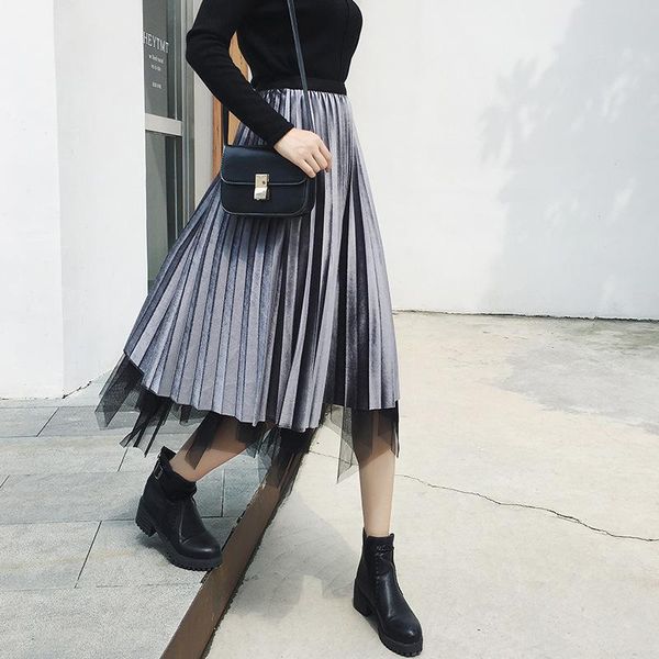 skirts tingyili irregular velvet tulle pleated skirt autumn winter two sides wear women long korean fashion champagne black
skirts tingyili irregular velvet tulle pleated skirt autumn winter two sides wear women long korean fashion champagne black