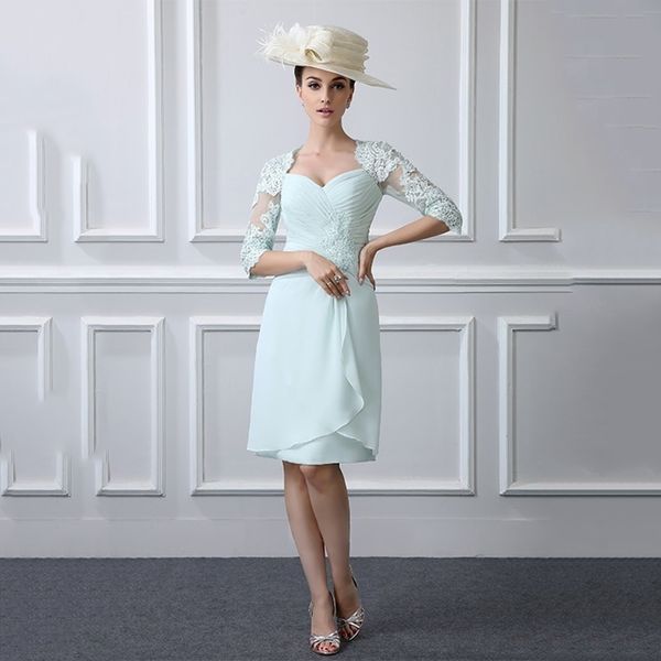 mint green mom wedding guest dress party gowns 3/4 sleeves applique knee length chiffon mother of the bride dress robe de soirée femme, Black;red
mint green mom wedding guest dress party gowns 3/4 sleeves applique knee length chiffon mother of the bride dress robe de soirée femme, Black;red