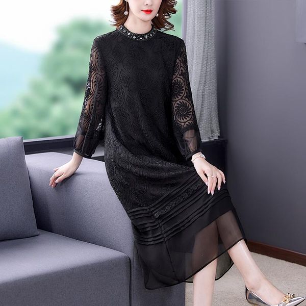 casual dresses spring lace floral embroidery 5xl midi dress autumn vintage black loose 2021 women elegant bodycon party vestidos, Black;gray
casual dresses spring lace floral embroidery 5xl midi dress autumn vintage black loose 2021 women elegant bodycon party vestidos, Black;gray