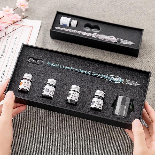 crystal glass dip pen signature fountain pens bussiness offices school stationery gift set + ink
crystal glass dip pen signature fountain pens bussiness offices school stationery gift set + ink