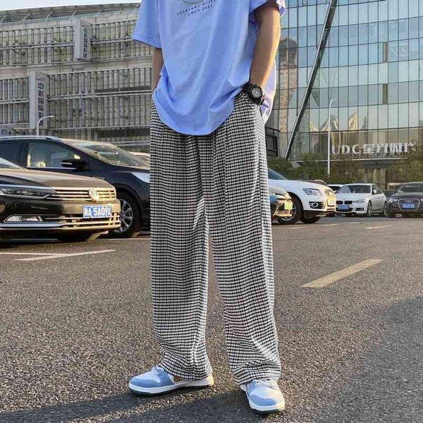 men's pants summer thin plaid fashion casual men streetwear loose hip-hop straight wide-leg mens ice silk trousers u5o8, Black
men's pants summer thin plaid fashion casual men streetwear loose hip-hop straight wide-leg mens ice silk trousers u5o8, Black