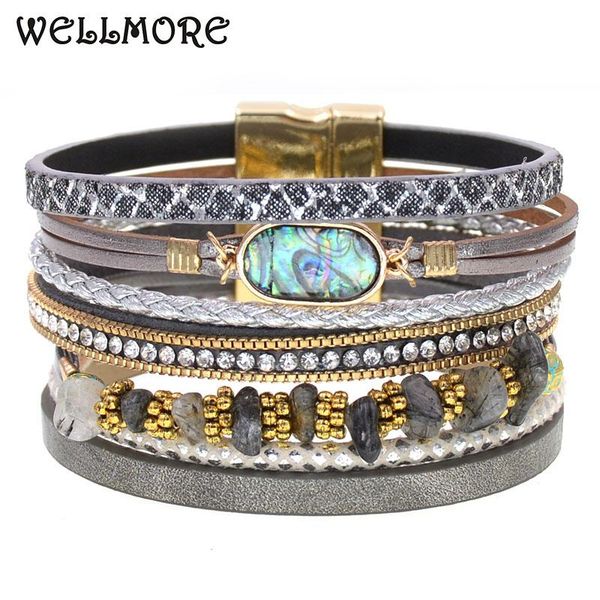 leather bracelets for women stone multilayer wide charm & bangles female fashion jewelry, Golden;silver
leather bracelets for women stone multilayer wide charm & bangles female fashion jewelry, Golden;silver