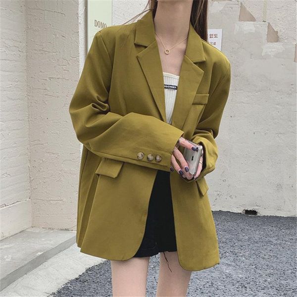 women's suits & blazers 2021 green retro fashion streetwear ol oversize loose femme solid all match vintage jackets, White;black
women's suits & blazers 2021 green retro fashion streetwear ol oversize loose femme solid all match vintage jackets, White;black