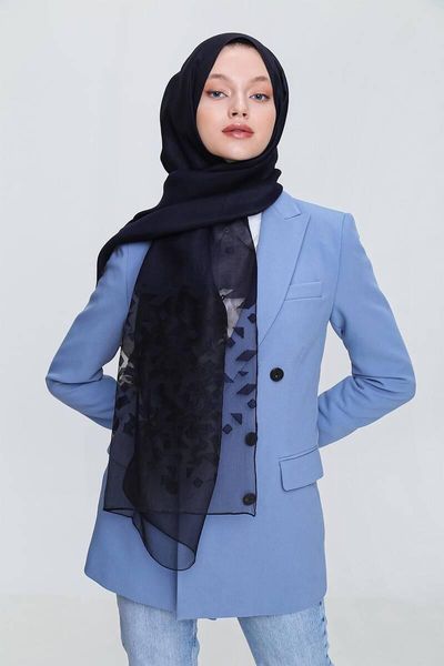 scarves miray ibiza shawl navy blue, Blue;gray