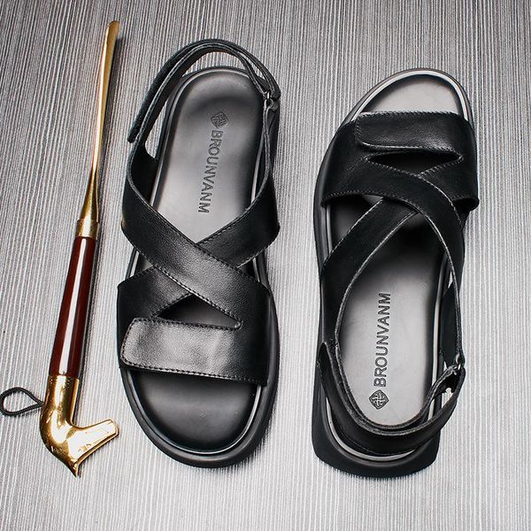 sandals men casual genuine leather roman shoes japan style vintage male punk gothic cowhide beach, Black
sandals men casual genuine leather roman shoes japan style vintage male punk gothic cowhide beach, Black