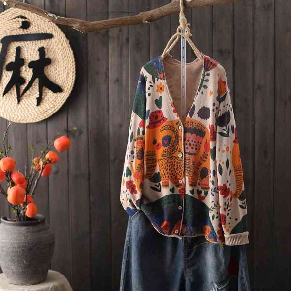 autumn retro printed v-neck womens sweater knitted cardigan women loose plus size coat, White;black
autumn retro printed v-neck womens sweater knitted cardigan women loose plus size coat, White;black