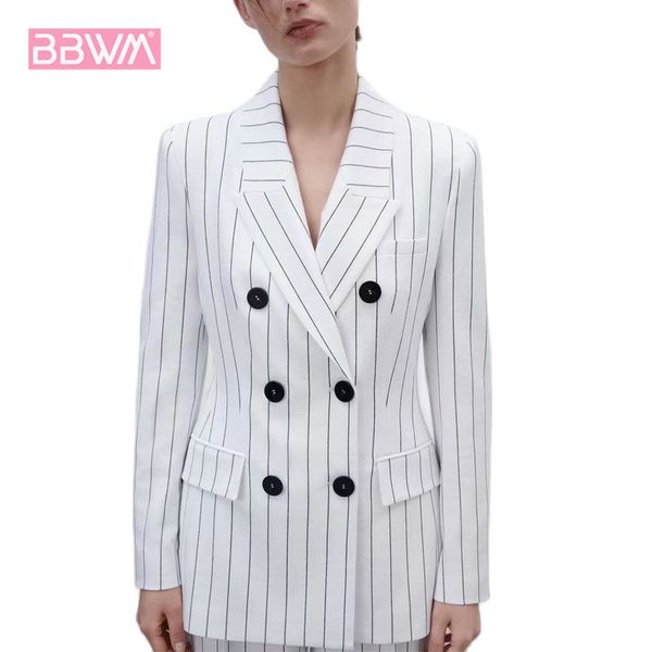 striped double-breasted suit collar professional elegant female blazer chic western style women's 210507, White;black
striped double-breasted suit collar professional elegant female blazer chic western style women's 210507, White;black