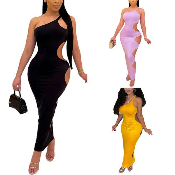 casual dresses women summer tight dress, solid color one-shoulder sleeveless long skirt with side hollows for ladies, 3 colors s//l, Black;gray
casual dresses women summer tight dress, solid color one-shoulder sleeveless long skirt with side hollows for ladies, 3 colors s//l, Black;gray