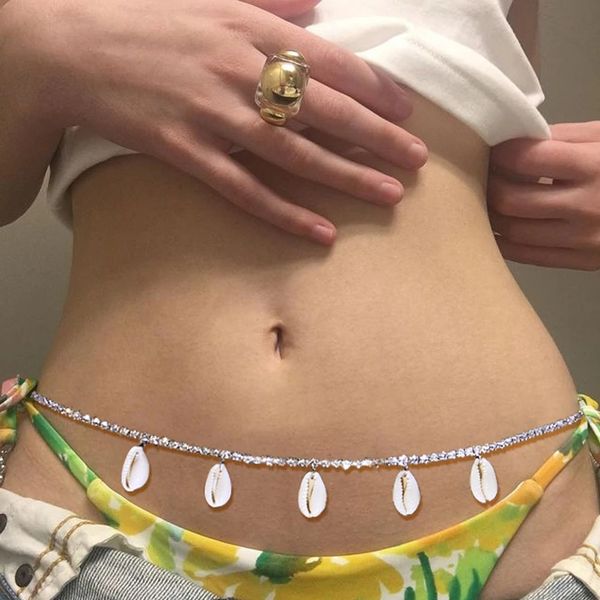 2021 trendy luxury tassel belly gold color chains for women simple geometric shiny crystal stone alloy shell boho jewelry, Silver
2021 trendy luxury tassel belly gold color chains for women simple geometric shiny crystal stone alloy shell boho jewelry, Silver