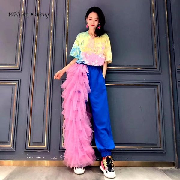 women's pants & capris whitney wang 2021 fashion streetwear designer style layered ruffles patchwork jogger women stylish sport trouser, Black;white
women's pants & capris whitney wang 2021 fashion streetwear designer style layered ruffles patchwork jogger women stylish sport trouser, Black;white