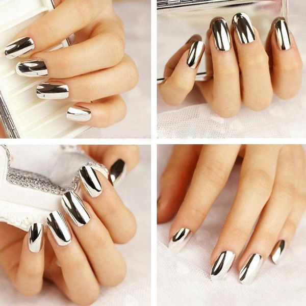 12pcs reflective mirror false nails silver acrylic plating nail french diy full punk solid color easy for daily wear1, Red;gold
12pcs reflective mirror false nails silver acrylic plating nail french diy full punk solid color easy for daily wear1, Red;gold