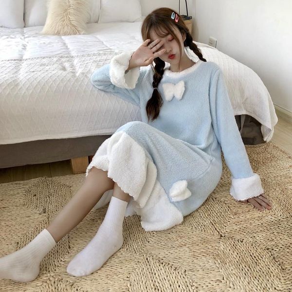 casual dresses 2021 autumn and winter dress korean version of the sweet fresh bow cute princess nightdress thick long fashion, Black;gray
casual dresses 2021 autumn and winter dress korean version of the sweet fresh bow cute princess nightdress thick long fashion, Black;gray