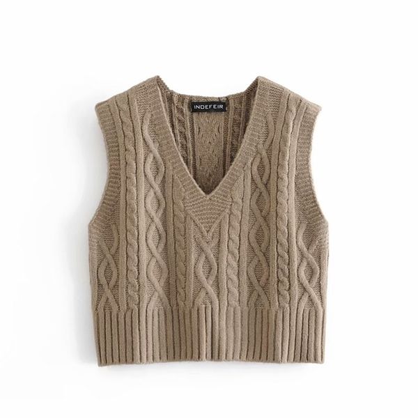 vintage woman camel knitted v neck vest fashion ladies autumn soft sleeveless sweaters female casual solid color 210515, Black;white
vintage woman camel knitted v neck vest fashion ladies autumn soft sleeveless sweaters female casual solid color 210515, Black;white