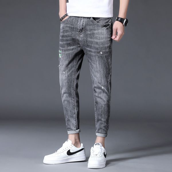 summer 2021 grey jeans men's fashion brand slim feet korean versatile casual pants, Blue
summer 2021 grey jeans men's fashion brand slim feet korean versatile casual pants, Blue