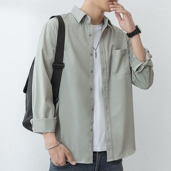 men's casual shirts long sleeve shirt spring tide brand tooling coat 2021 korean fashion ruffian handsome, White;black
men's casual shirts long sleeve shirt spring tide brand tooling coat 2021 korean fashion ruffian handsome, White;black
