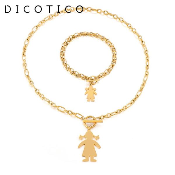 earrings & necklace dicotico cute cartoon girl necklaces bracelets for women cuban chain stainless steel femme wedding birthday jewelry sets, Silver
earrings & necklace dicotico cute cartoon girl necklaces bracelets for women cuban chain stainless steel femme wedding birthday jewelry sets, Silver