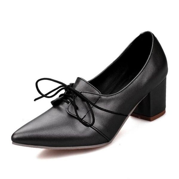dress shoes british style pumps student women med square heel pointed toe lace-up office lady work heels casual daily, Black
dress shoes british style pumps student women med square heel pointed toe lace-up office lady work heels casual daily, Black
