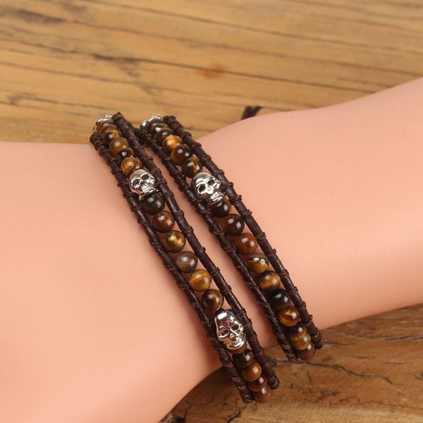 beaded, strands fashion multi-layer bracelets 5 color natural stones metal skull beads adjustable cowhide rope jewelry gift, Black
beaded, strands fashion multi-layer bracelets 5 color natural stones metal skull beads adjustable cowhide rope jewelry gift, Black