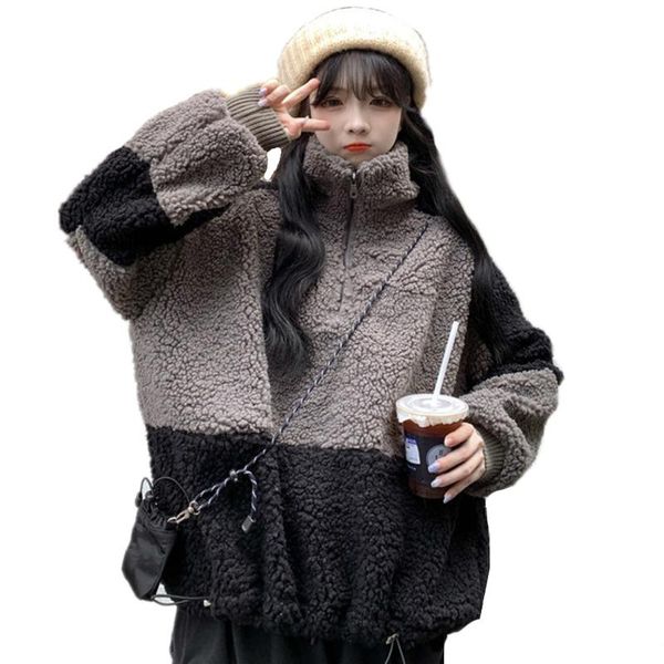women's hoodies & sweatshirts winter women fleece zip-up turtleneck drawstring long raglan sleeve pullovers female plush warm streetwea, Black
women's hoodies & sweatshirts winter women fleece zip-up turtleneck drawstring long raglan sleeve pullovers female plush warm streetwea, Black