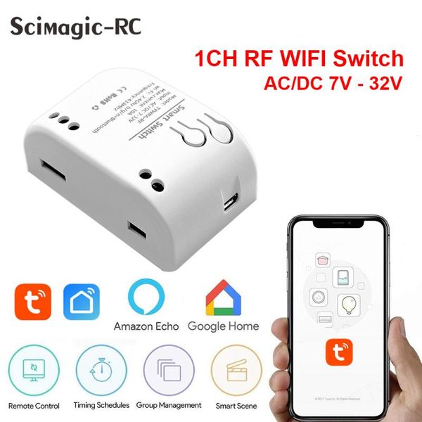 smart home control tuya remote wifi wireless switch module 1ch dc 7vv 32v inching self-locking rf receive 10a relays
smart home control tuya remote wifi wireless switch module 1ch dc 7vv 32v inching self-locking rf receive 10a relays