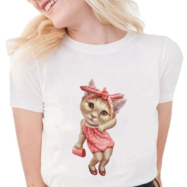 women's t-shirt a fashionable kitten at pose tshirt women cute printing cat soft cotton harajuku t shirt white tees
women's t-shirt a fashionable kitten at pose tshirt women cute printing cat soft cotton harajuku t shirt white tees