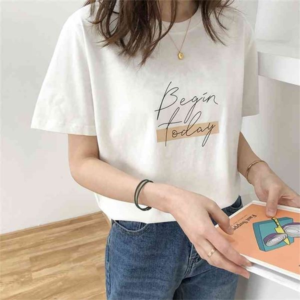 letter women t-shirt o neck short sleeve loose casual pure cotton girls summer soft pullovers femme fashion clothings 210708, White
letter women t-shirt o neck short sleeve loose casual pure cotton girls summer soft pullovers femme fashion clothings 210708, White