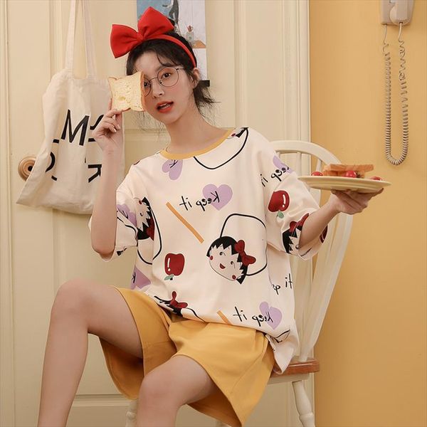 japanese anime chibi maruko chan women sleepwear pajamas set summer elastic waist o neck short sleeve homewear kawaii cartoon, Black;red
japanese anime chibi maruko chan women sleepwear pajamas set summer elastic waist o neck short sleeve homewear kawaii cartoon, Black;red