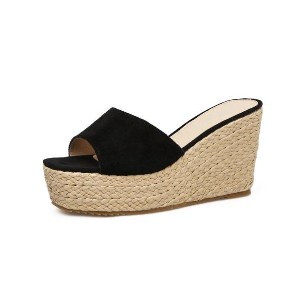 summer korean fashion wedge with sandals and slippers female waterproof platform thick bottom fish mouth matte leather shoes, Black
summer korean fashion wedge with sandals and slippers female waterproof platform thick bottom fish mouth matte leather shoes, Black