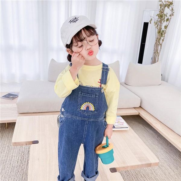 jumpsuits korean children rainbow embroidery overalls for girl spring and autumn 2021 baby cute denim trousers kids, Blue
jumpsuits korean children rainbow embroidery overalls for girl spring and autumn 2021 baby cute denim trousers kids, Blue