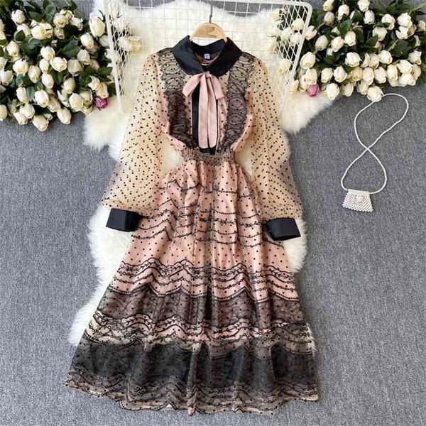 women fashion spring summer sweet polka dot mesh long sleeve lace a-line dress party vestidos de mujer s610 210527, Black;gray
women fashion spring summer sweet polka dot mesh long sleeve lace a-line dress party vestidos de mujer s610 210527, Black;gray