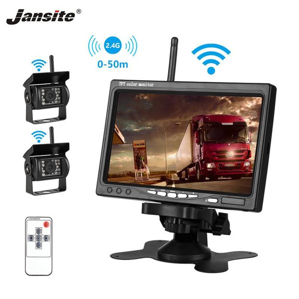 car video jansite 7" monitor wireless tft lcd backup rear view camera monitors parking rearview system cameras for trunk bus 
car video jansite 7" monitor wireless tft lcd backup rear view camera monitors parking rearview system cameras for trunk bus