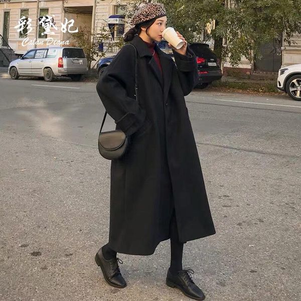 women's wool & blends hepburn style long autumn and winter black woolen coat 2021 casual korean
women's wool & blends hepburn style long autumn and winter black woolen coat 2021 casual korean