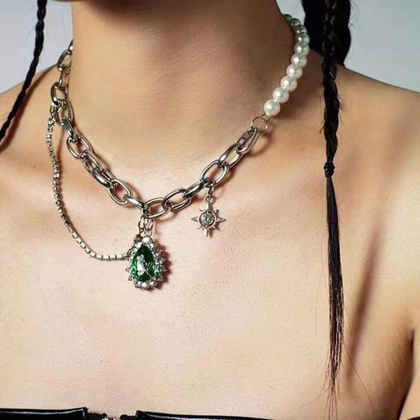 chokers green water drop rose necklace retro pearl rhinestone chain combination sweater for women, Golden;silver
chokers green water drop rose necklace retro pearl rhinestone chain combination sweater for women, Golden;silver