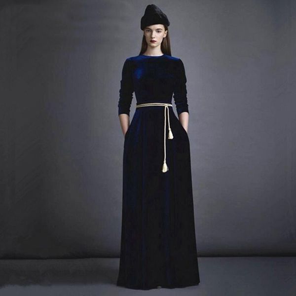casual dresses 2021 fall fashion hight quality women's long sleeve solid noble velvet maxi dress formal draped split with belt, Black;gray
casual dresses 2021 fall fashion hight quality women's long sleeve solid noble velvet maxi dress formal draped split with belt, Black;gray