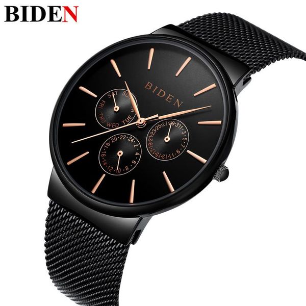 wristwatches luxury biden wrist watches men stainless steel mesh strap quartz-watch date fashion simple stylish thin dial clock, Slivery;brown
wristwatches luxury biden wrist watches men stainless steel mesh strap quartz-watch date fashion simple stylish thin dial clock, Slivery;brown