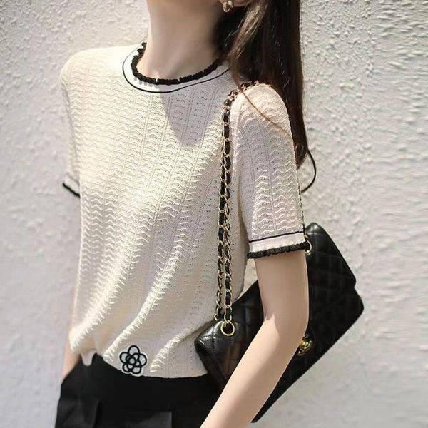 ice silk cutout short-sleeve t-shirt sweater 2021 nian summer fashion men's women's, White
ice silk cutout short-sleeve t-shirt sweater 2021 nian summer fashion men's women's, White