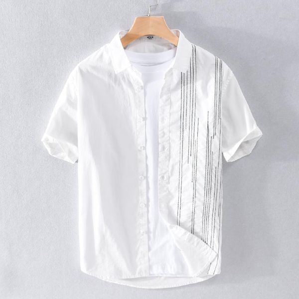 men's casual shirts 2021 suehaiwe's brand italy cotton embroidery white shirt men summer comfortable for camisa chemise, White;black
men's casual shirts 2021 suehaiwe's brand italy cotton embroidery white shirt men summer comfortable for camisa chemise, White;black