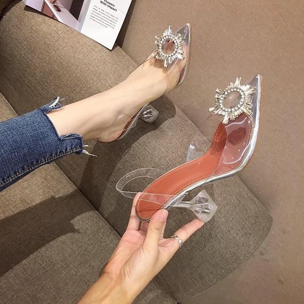 summer transparent women jelly sandals luxury crystal high heels pointed toe ladies shoes clear buckle strap slingbacks pumps dress, Black
summer transparent women jelly sandals luxury crystal high heels pointed toe ladies shoes clear buckle strap slingbacks pumps dress, Black