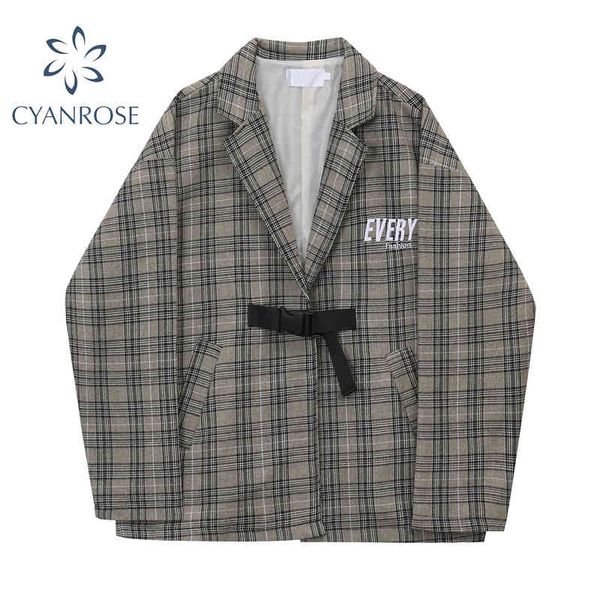 plaid blazer coat spring autum casual vintage stylish elegant long sleeve loose with belt korean female pockets blazers 210417, White;black
plaid blazer coat spring autum casual vintage stylish elegant long sleeve loose with belt korean female pockets blazers 210417, White;black