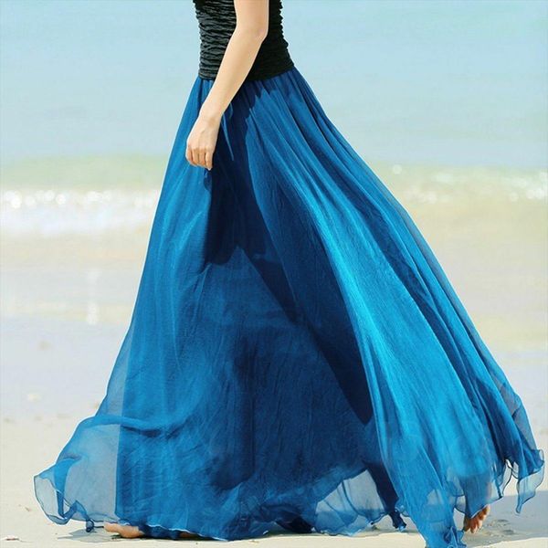 summer maxi two layer womens skirt boho high wasit long chiffon saias floor length green, Black
summer maxi two layer womens skirt boho high wasit long chiffon saias floor length green, Black