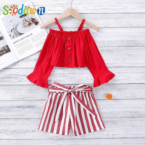 clothing sets sodawn spring summer long-sleeved girls clothes suit one-shoulder strap + striped shorts children's 2-piece, White
clothing sets sodawn spring summer long-sleeved girls clothes suit one-shoulder strap + striped shorts children's 2-piece, White
