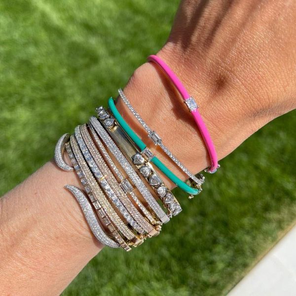 bangle colorful fashion women jewelry neon candy color enamel 5a baguette iced out bling cz, Black
bangle colorful fashion women jewelry neon candy color enamel 5a baguette iced out bling cz, Black