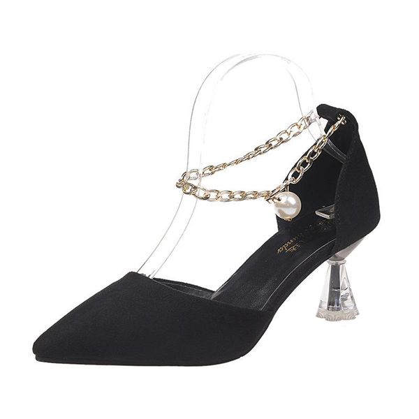 dress shoes women sandals 2021 summer crystal fine heel fashion ladies high heels chain decoration, Black
dress shoes women sandals 2021 summer crystal fine heel fashion ladies high heels chain decoration, Black