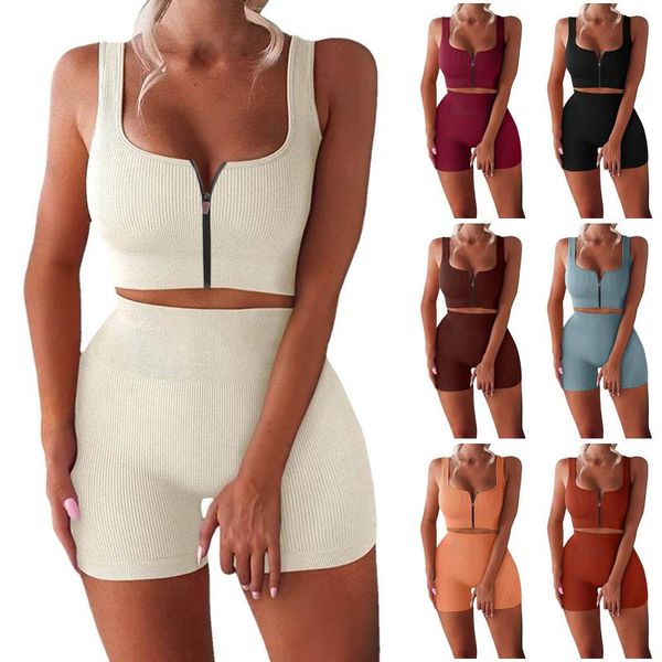 yoga outfit sets women's 2 piece set shorts + zipper ribbed sportswear workout sports suits female sport gym wear run
yoga outfit sets women's 2 piece set shorts + zipper ribbed sportswear workout sports suits female sport gym wear run