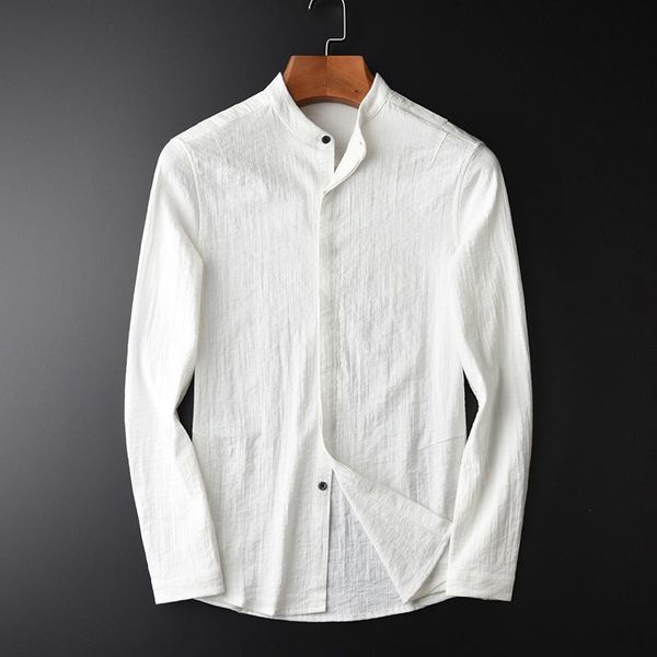 men's dress shirts autumn small stand collar casual long sleeve shirt fashion pure white dark texture, White;black
men's dress shirts autumn small stand collar casual long sleeve shirt fashion pure white dark texture, White;black