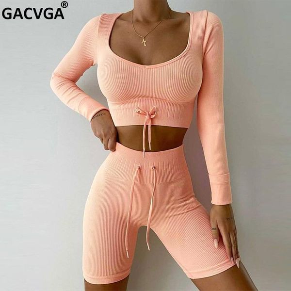 women's tracksuits gacvga long sleeve shorts suits 2021 women crop and elastic waist sets streetwear sport two piecs set summer, Gray
women's tracksuits gacvga long sleeve shorts suits 2021 women crop and elastic waist sets streetwear sport two piecs set summer, Gray