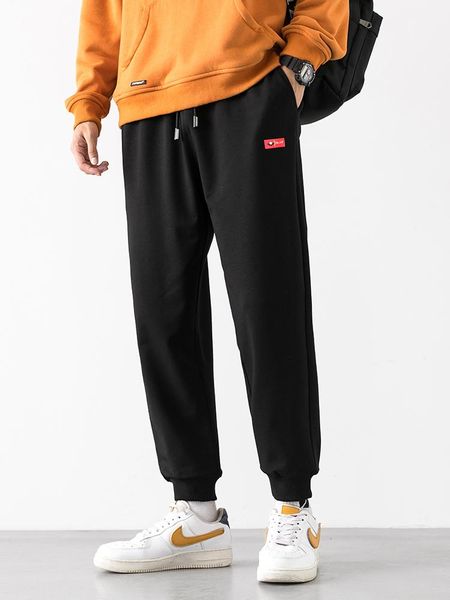 men's pants polyester sports stretch beam foot breathable light trousers letter men, Black
men's pants polyester sports stretch beam foot breathable light trousers letter men, Black